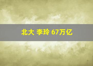 北大 李玲 67万亿